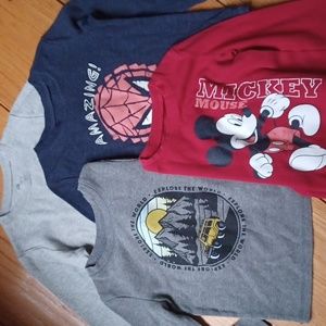 Set of 4 Waffle Knit Long Sleeved Tees